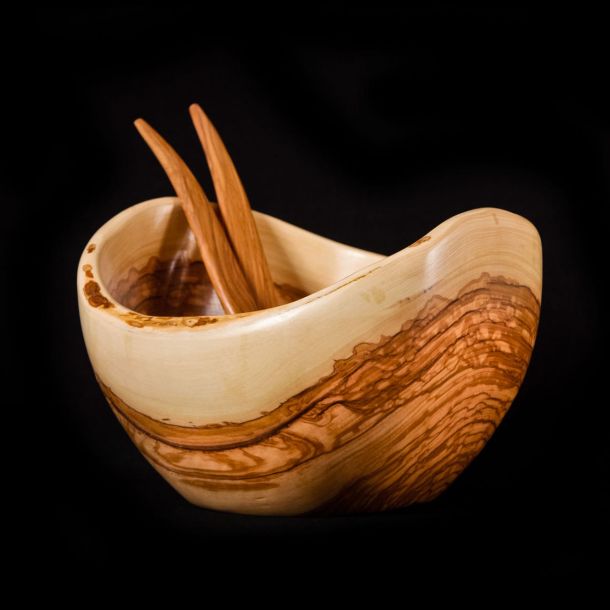 Saladier irregulier artisanal - Le travail Artisanal du Bois d'Olivier 