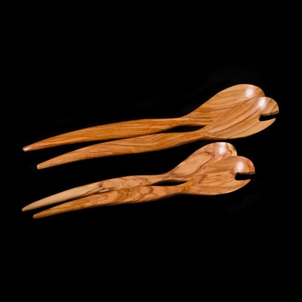 Couverts à salade  - Le travail Artisanal du Bois d'Olivier 
